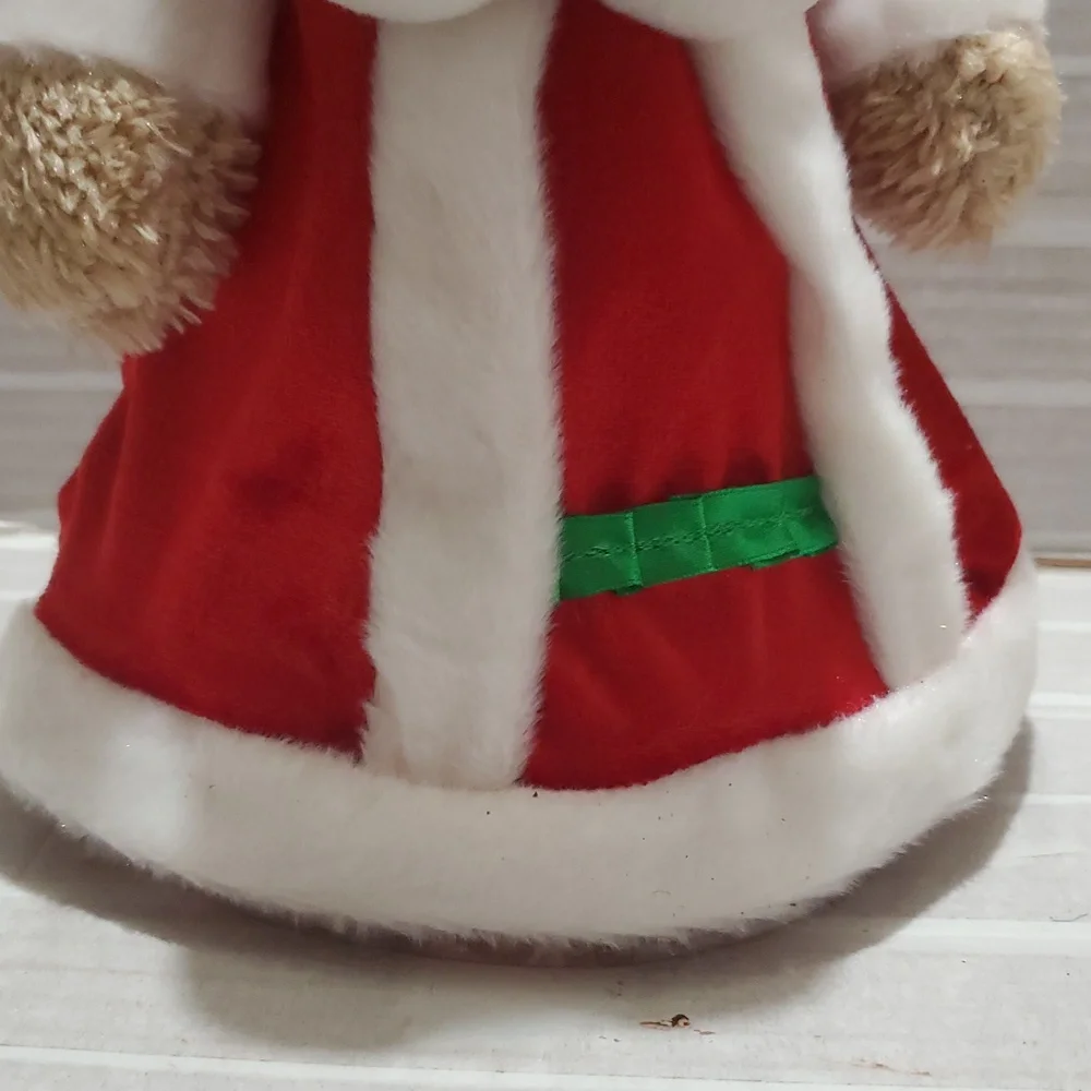 ANGEL Teddy Bear tree Topper  in Red Santa Outfit